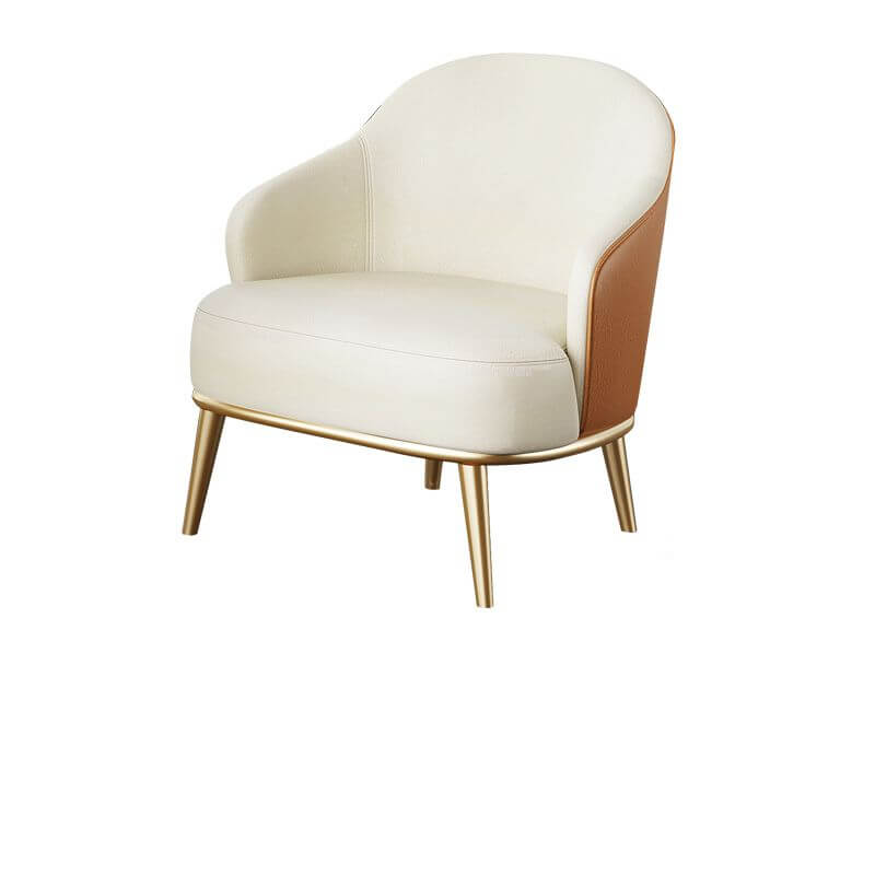 Comfortable white arm chair placed by the window