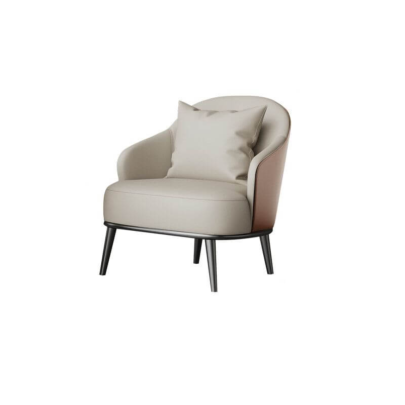 Grey contemporary solid color arm chair with arms
