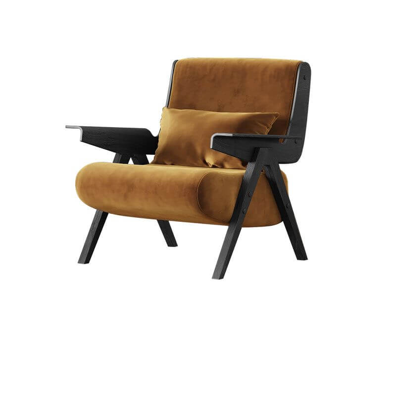 Non-reclining lounge chair with armrests