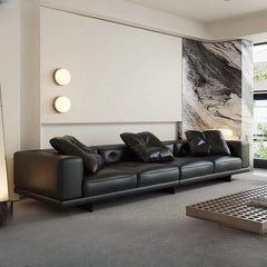 Contemporary midnight black floor sofa