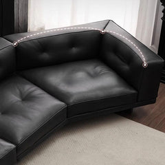 Contemporary midnight black floor sofa