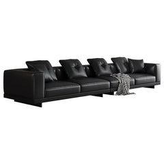 Modern black sofa with square arms