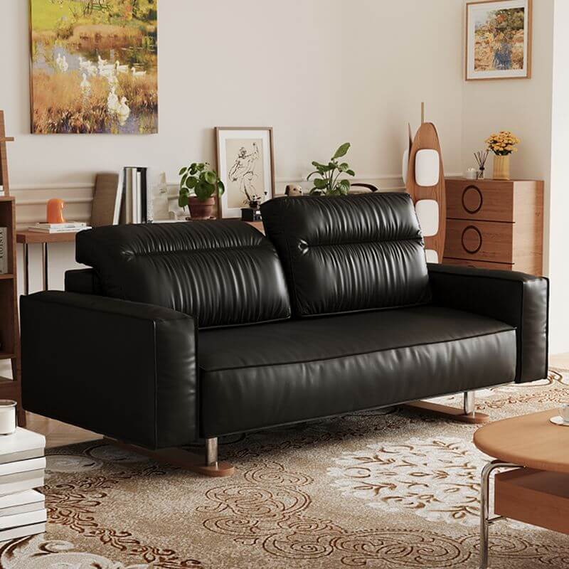Contemporary sleeper sofa in black メイン画像