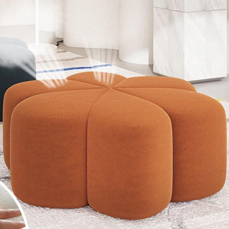 Unique shape ottoman in a vibrant Green