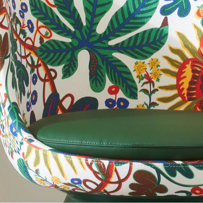 Stylish foam chair with vibrant upholstery
