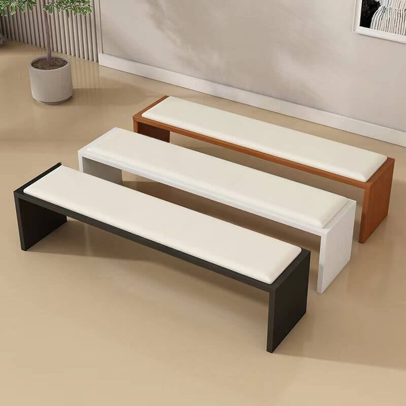 Contemporary solid wood shoe bench in black