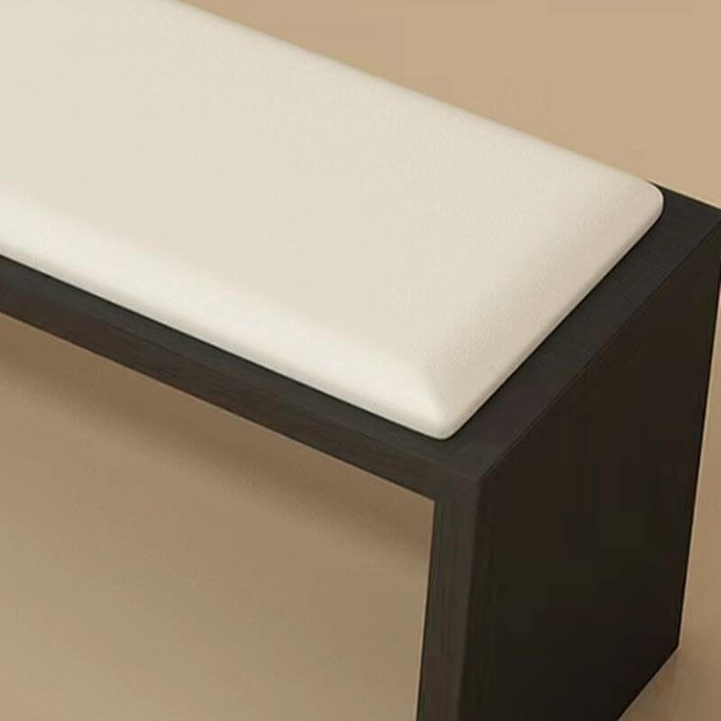 Contemporary Solid Wood Solid Color Shoe Bench with Padded Upholstery Secondary image