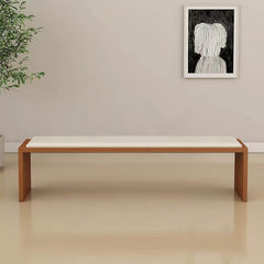 Contemporary solid wood shoe bench in white