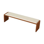 Close-up of padded upholstery on shoe bench