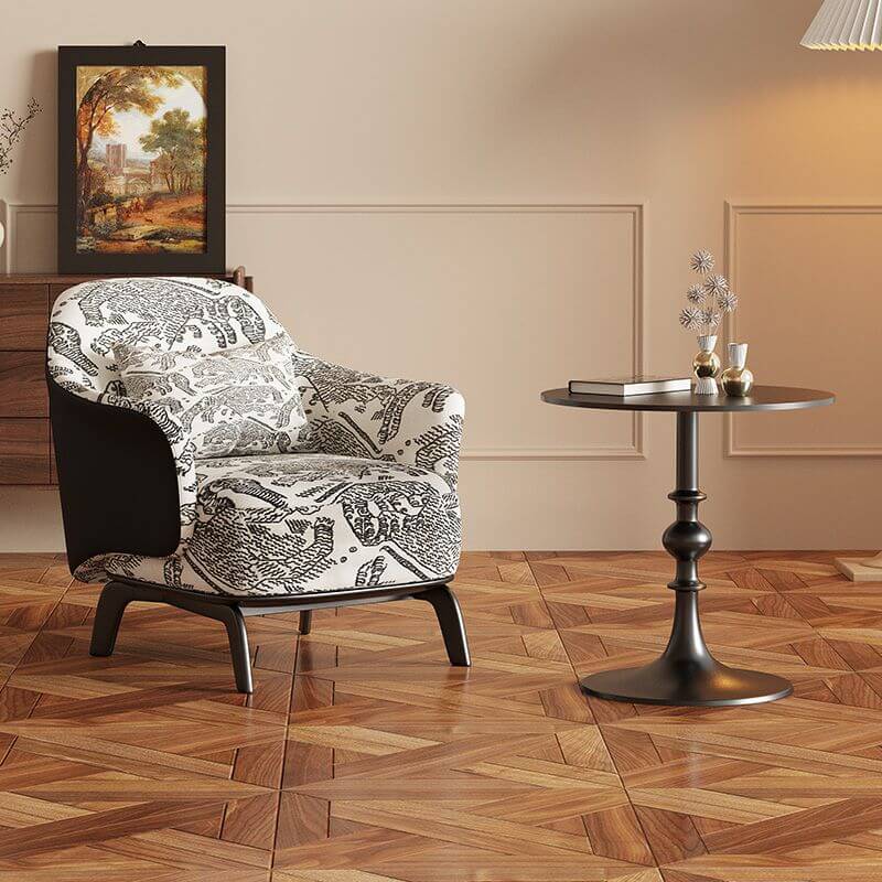 Contemporary arm chair in white fabric Main image