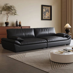 Contemporary stain resistant black sofa with cushion back