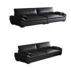 Contemporary stain resistant black sofa with cushion back