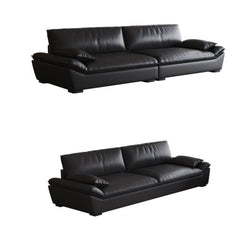 Contemporary stain resistant black sofa with cushion back