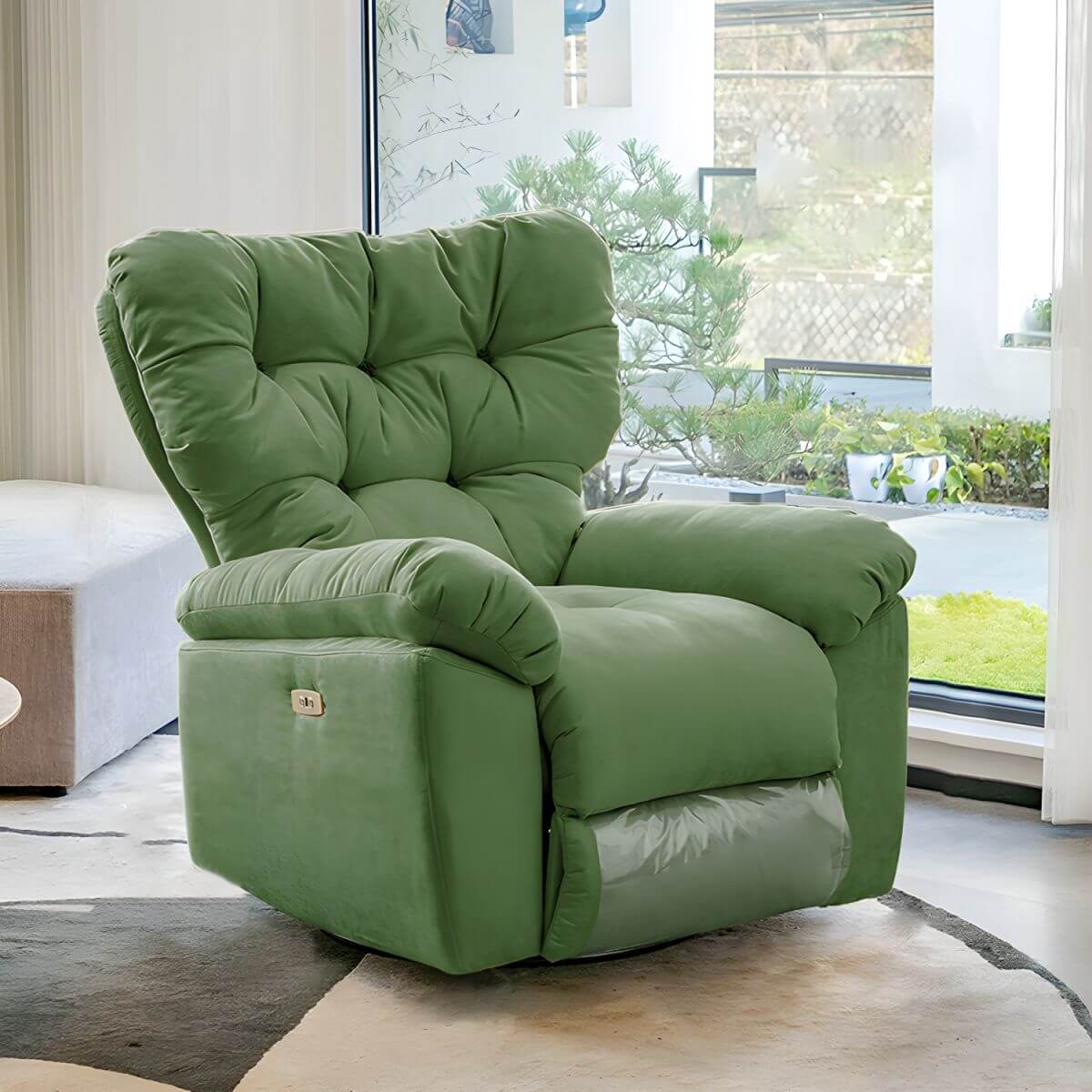 Swivel rocker recliner with metal frame