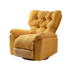 Stylish yellow recliner in a living room