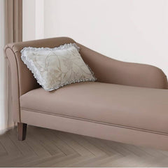 Left-arm chaise lounge with faux leather upholstery