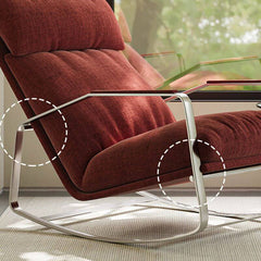 Comfortable modern rocking chair with silver legs