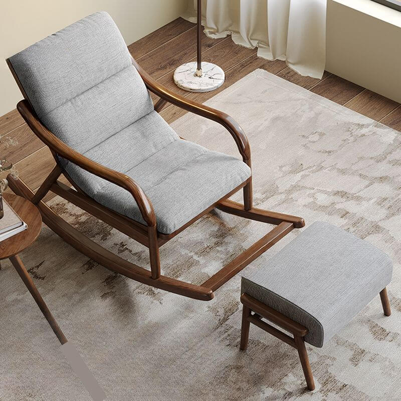 Contemporary upholstered rocking armchair in grey Main image