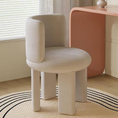 Contemporary upholstered stool with solid legs