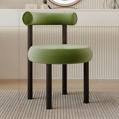 Stylish khaki upholstered vanity stool