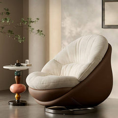 Contemporary white accent chair in living room