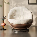 Swivel accent chair with sewn pillow back