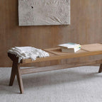 Black Wicker Bench with Minimalist Decor