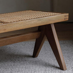 Non-upholstered Wicker Bench for Modern Homes