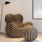 Contemporary yellow accent chair with ottoman