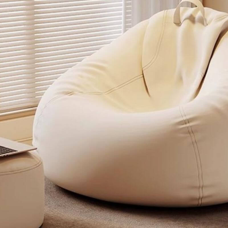 light gray bean bag chair and ottoman set