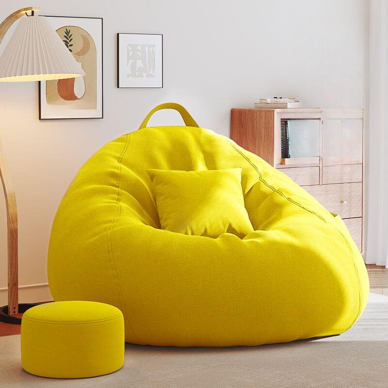 modern light gray bean bag set