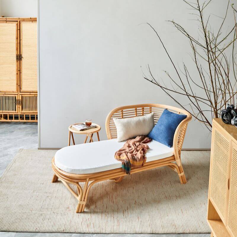 Country Chaise Lounge Bench White Imagen principal del producto