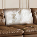Cowhide Auburn Floor Sofa with armrest detail