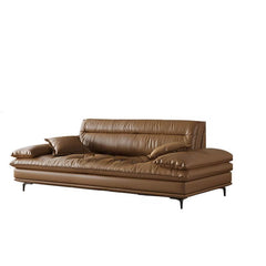 Cowhide Auburn Floor Sofa with Arm front view