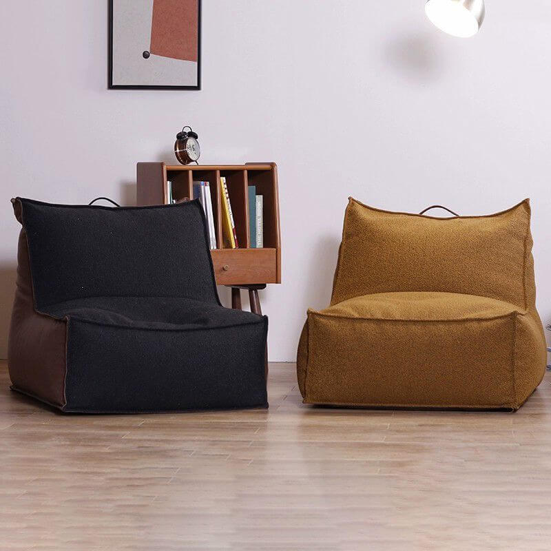 Yellow polyester blend bean bag lounger