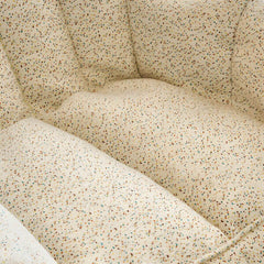 Cozy Beige Bean Bag Chair empty