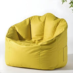Yellow faux leather bean bag ottoman