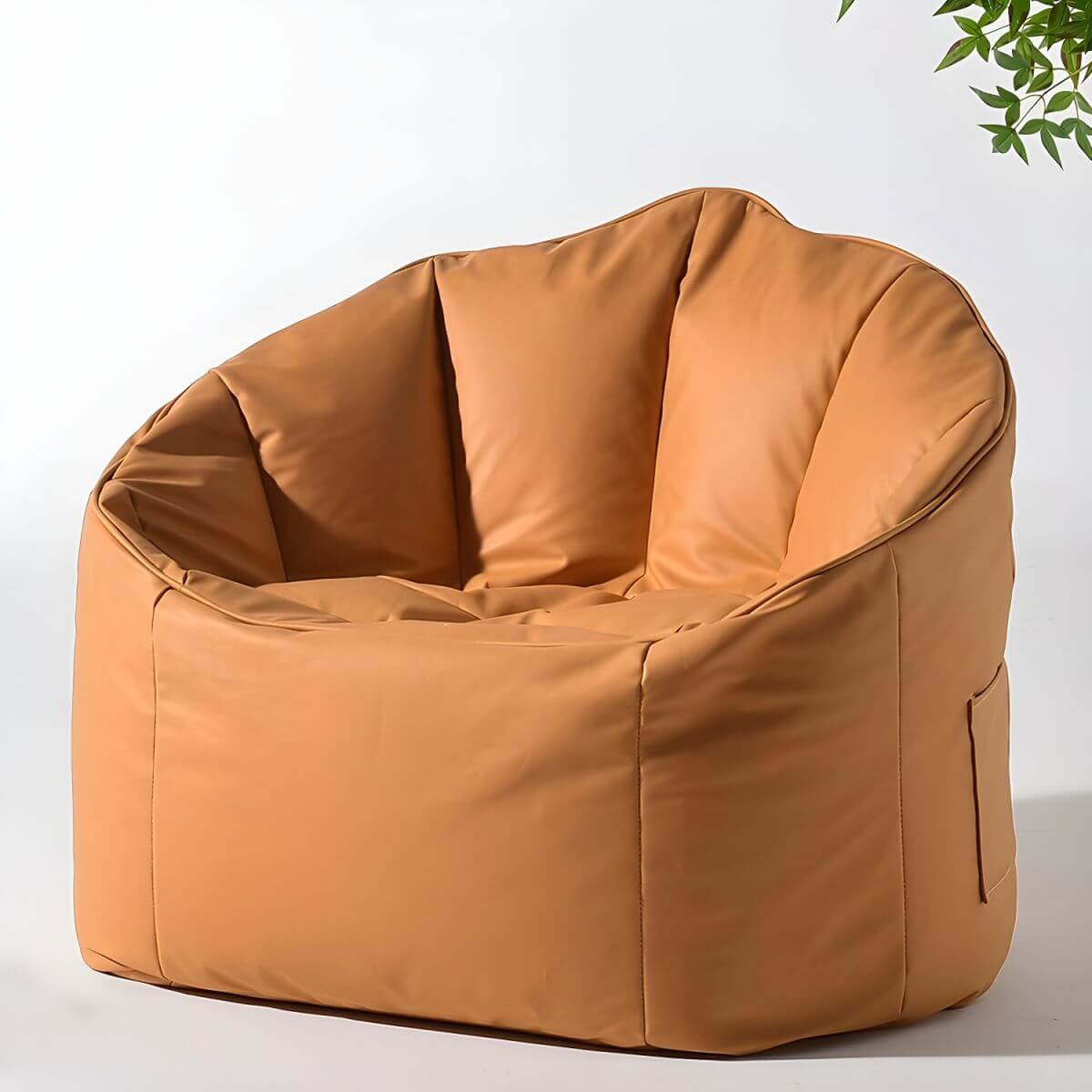 Comfortable bean bag chair in vibrant green