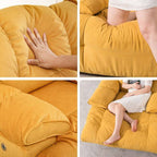 Upholstered rocking chair in yellow color