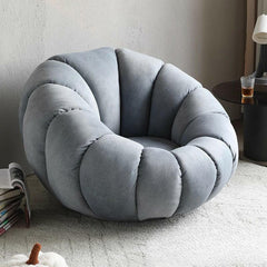 Large oversized velvet bean bag in solid color