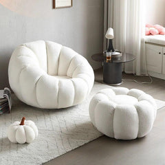 Large oversized velvet bean bag in solid color