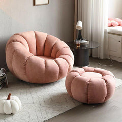 Cozy oversized bean bag chair in white Sherpa fabric