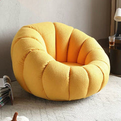 Elegant white bean bag chair in living room environment