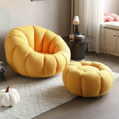 Elegant white bean bag chair in living room environment