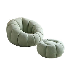 Versatile bean bag chair with ottoman in home setting