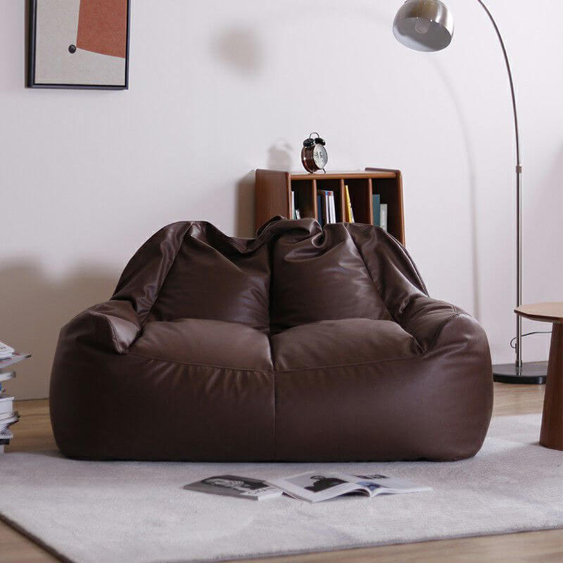 Cozy oversized bean bag sofa in brown