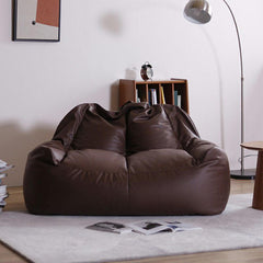 Cozy oversized bean bag sofa in brown