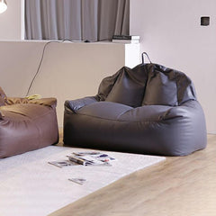 Luxurious gray bean bag sofa from the side