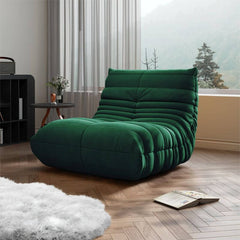 Blackish Green bean bag chair featuring soft material