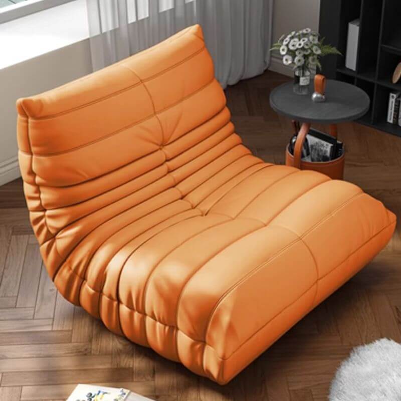 Cozy Pre-Filled Sponge Bean Bag Chair Caterpillar Chair Togo Sofa in a Spacious Design - Ultimate Comfort in Solid Color Secondary image